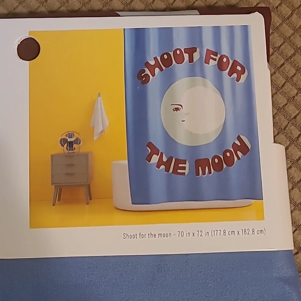 New in packaging! Standard shower curtain Shoot for the Moon